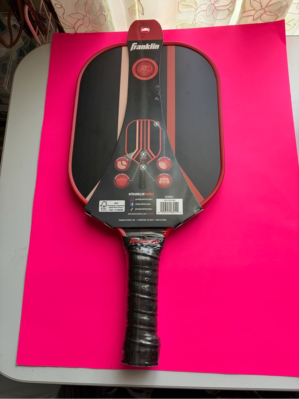 Franklin Outdoor Pickleball Paddle - Black and Red